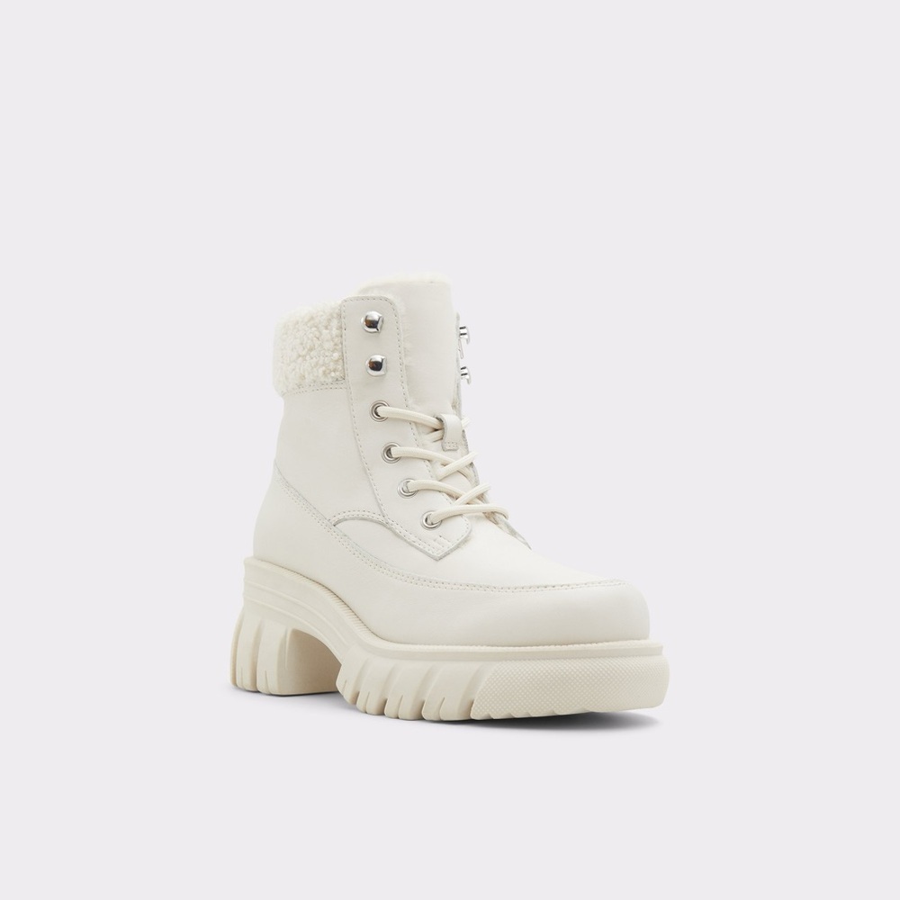 Aldo White Winter Combat Boots with Platform Waterproof - Picture 5 of 10